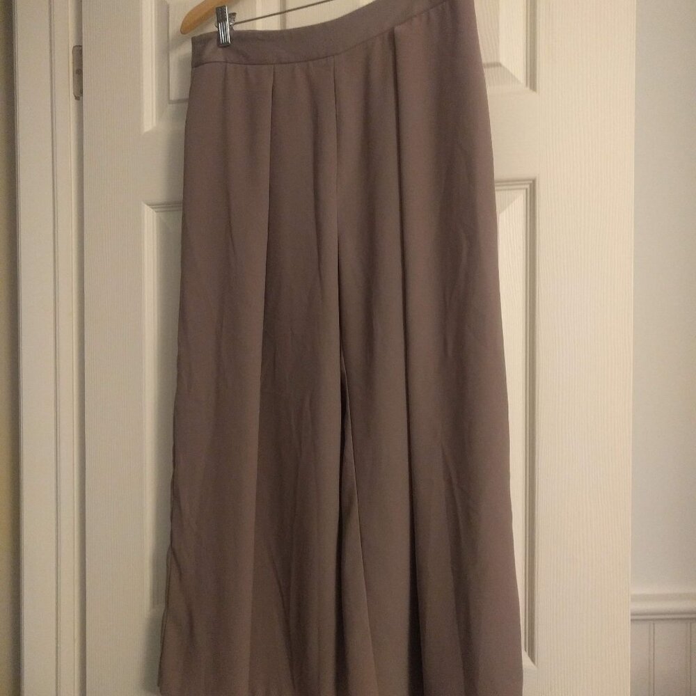 Topshop Wide Leg Crop Taupe Pants